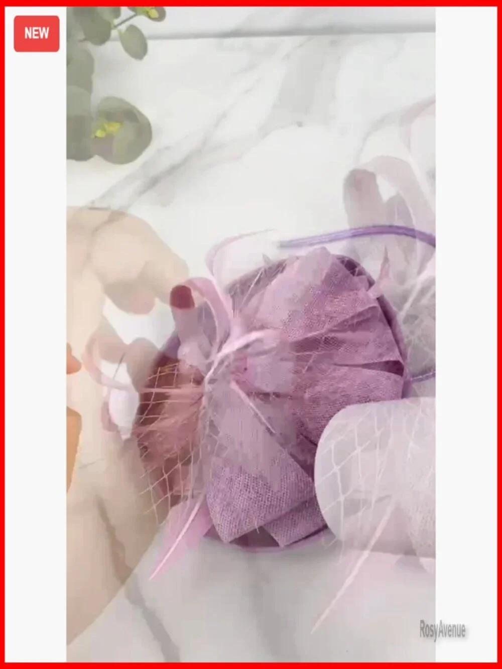 Derby Pillbox Fascinator Hat Adjustable Headband 7.87x5.9inch